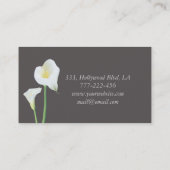 Carte De Visite Charmant chic élégant luxe romantique calla lily (Dos)