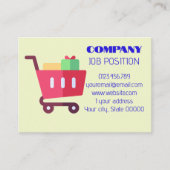 Carte De Visite Charmant code QR chariot de courses pour le commer (Devant)