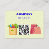 Carte De Visite Charmant code QR chariot de courses pour le commer (Dos)