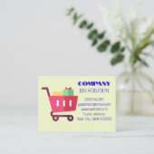 Carte De Visite Charmant code QR chariot de courses pour le commer (Debout devant)