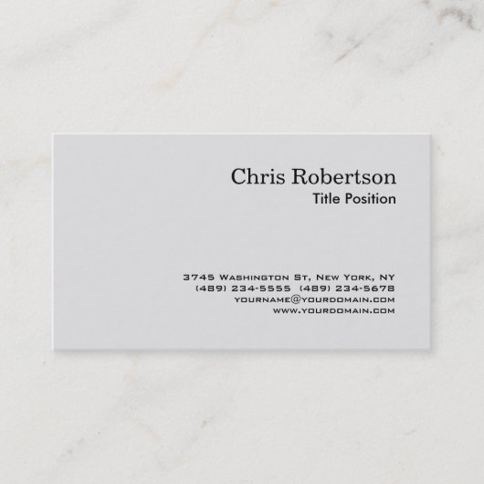Carte de visite charmant gris script (Devant)