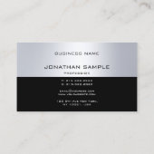 Carte De Visite Charmant Monogramme Moderne Argent Aspect Luxe (Dos)