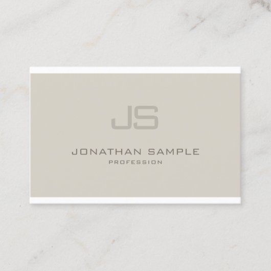 Carte De Visite Charmant Monogramme Moderne Design Professionnel (Devant)
