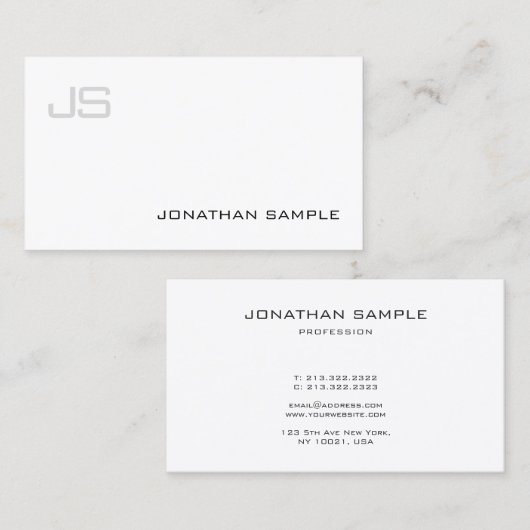 Carte De Visite Charmant Monogramme Smart Design à la mode (Devant / Derrière)
