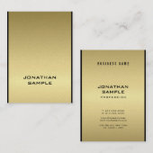 Carte De Visite Charme moderne Glamor Elégant Cool d'or noir (Devant / Derrière)