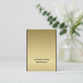 Carte De Visite Charme moderne Glamor Elégant Cool d'or noir (Debout devant)