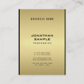 Carte De Visite Charme moderne Glamor Elégant Cool d'or noir (Dos)