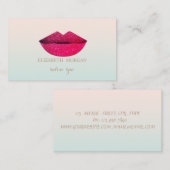 Carte De Visite Charme Moderne Professionnel, Lèvres Glittères (Devant / Derrière)