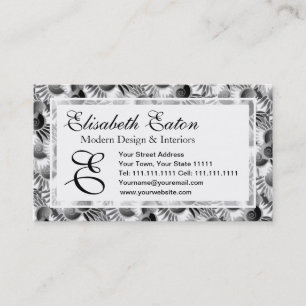 Carte De Visite Charme noir et blanc élégant des années 1920 d'