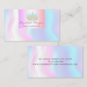 Carte De Visite Charme Professionnel Moderne, Lotus, Holographique (Devant / Derrière)