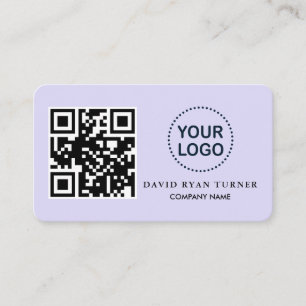 Carte De Visite Charme QR Code Business Logo Lavender Professional