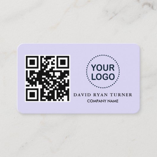Carte De Visite Charme QR Code Business Logo Lavender Professional (Devant)
