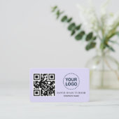 Carte De Visite Charme QR Code Business Logo Lavender Professional (Debout devant)