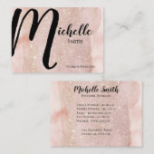 Carte De Visite Charme rose de miroitement de miroitement de (Devant / Derrière)