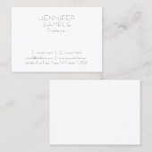Carte De Visite Charming Clean Design Professionnel Moderne Plain (Devant / Derrière)