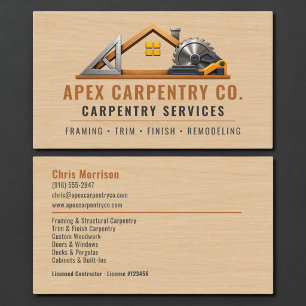Carte De Visite Charpentier Bois Professionnel