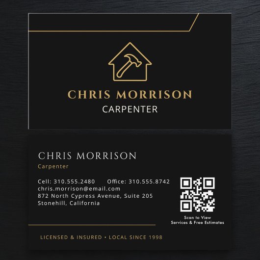 Carte De Visite Charpentier Code QR