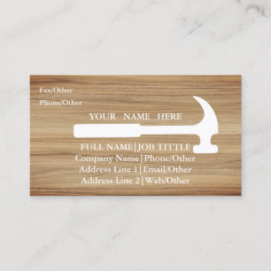 Carte De Visite Charpentier Constructeur Professionnel Outils Menu