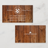 Carte De Visite Charpentier Constructeur Professionnel Outils Menu (Devant / Derrière)