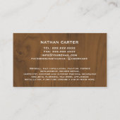 Carte De Visite Charpentier de bois Jack Plane bois foncé (Dos)