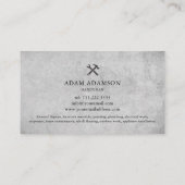 Carte De Visite Charpentier de construction en béton élégant (Dos)