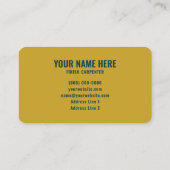 Carte De Visite Charpentier de finition Élite Menuiserie Vert forê (Dos)