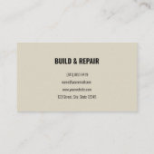 Carte De Visite Charpentier en bois moderne professionnel (Dos)