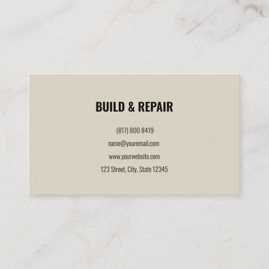 Carte De Visite Charpentier en bois moderne professionnel (Dos)