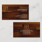 Carte De Visite Charpentier en bois poli de panneau de bois de (Devant / Derrière)