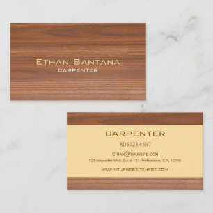 Carte De Visite Charpentier en bois rustique