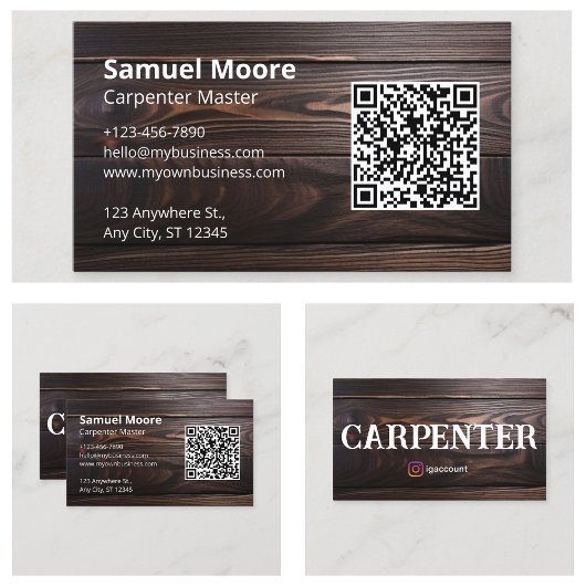 Carte De Visite Charpentier Menuisier Bois Professionnel