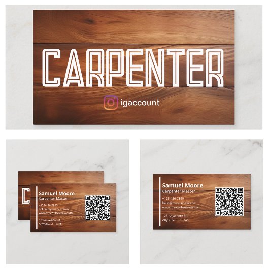 Carte De Visite Charpentier moderne de caroubier
