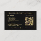 Carte De Visite Charpentier Moderne Menuisier Constructeur de Deck (Dos)