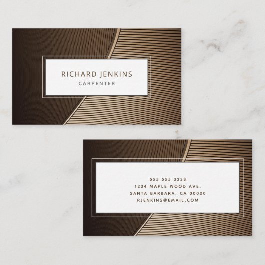 Carte De Visite Charpentier moderne professionnel (Devant / Derrière)