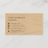 Carte De Visite Charpentier Monogramme Bois Rustique Professionnel (Dos)