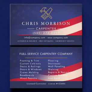 Carte De Visite Charpentier Patriotique Professionnel