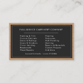Carte De Visite Charpentier Professionnel (Dos)