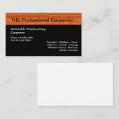 Carte De Visite Charpentier professionnellement conçu (Devant / Derrière)