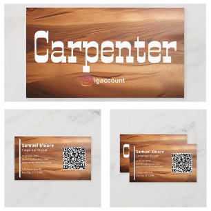 Carte De Visite Charpentier rustique moderne et simple