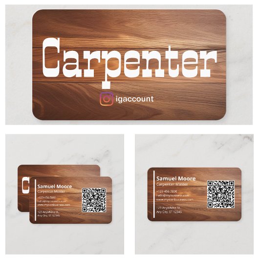 Carte De Visite Charpentier rustique unique