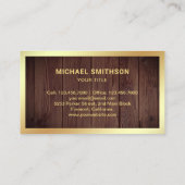Carte De Visite Charrette de luxe Rustic Wood Gold (Dos)