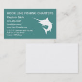 Carte De Visite Charters de pêche Bateau Capitaine Marlin Design (Devant / Derrière)