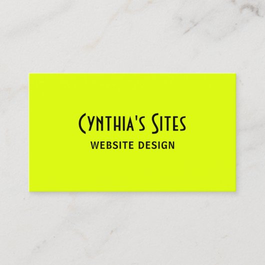 Carte De Visite Chartreuse et Noir Retro Bold (Devant)