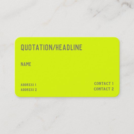 Carte De Visite chartreuse jaune - code QR - (Devant)