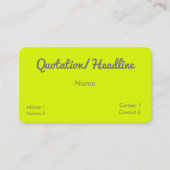 Carte De Visite chartreuse jaune - code QR - (Devant)