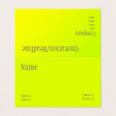 Carte De Visite chartreuse jaune - texte gras plié (Extérieur déplié)