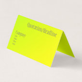 Carte De Visite chartreuse jaune - texte gras plié (Dos)