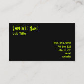 Carte de visite Chartreuse & Noir (Dos)