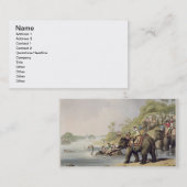 Carte De Visite Chassant un tigre à travers une rivière, "de Fie (Devant / Derrière)