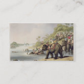 Carte De Visite Chassant un tigre à travers une rivière, "de Fie (Dos)